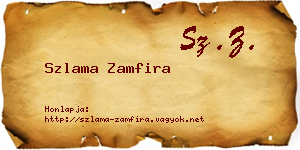 Szlama Zamfira névjegykártya